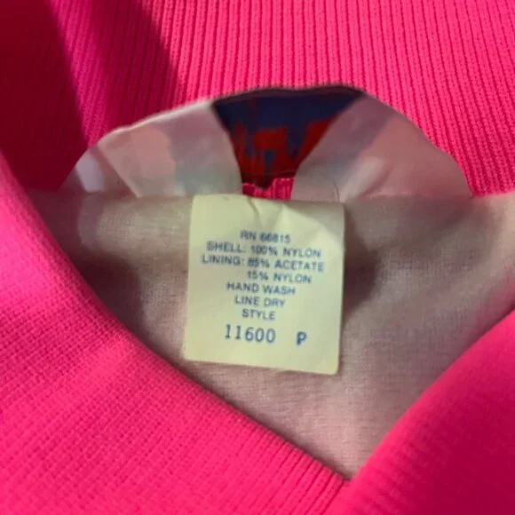 Vintage West Ark Pink Satin Bomber Jacket Women's XL Made in USA Used - Picture 6 of 16